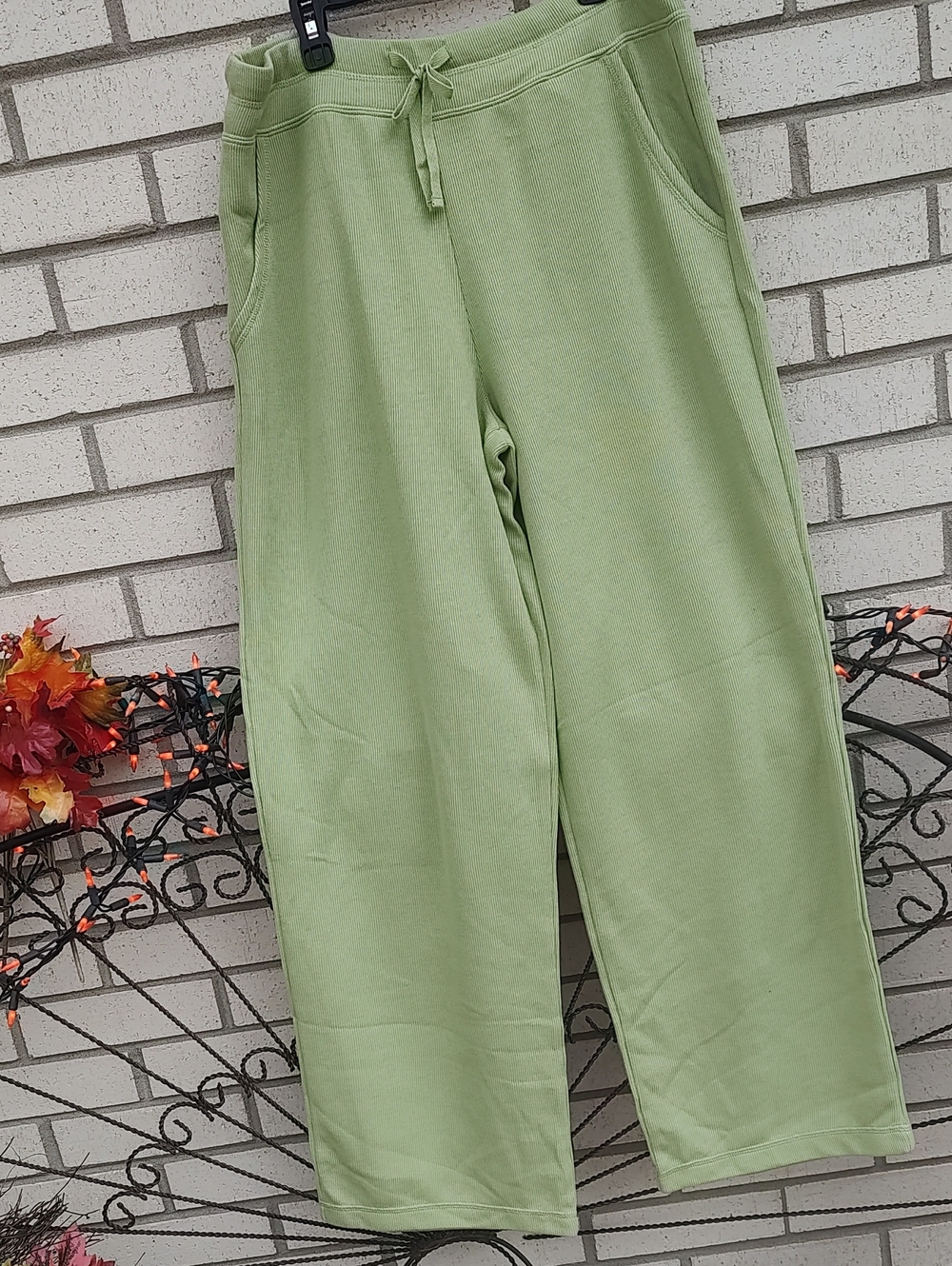 Light Green Drawstring Sweatpants - Picture 3 of 11